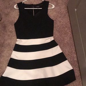 Fancy black and white dress for a night out.